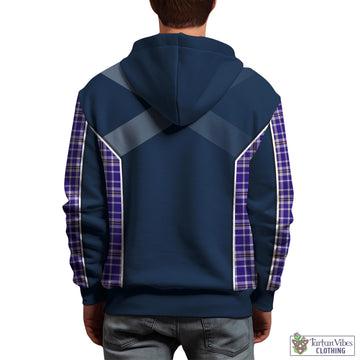 Ochterlony Tartan Hoodie with Family Crest and Lion Rampant Vibes Sport Style - Tartan Vibes Clothing