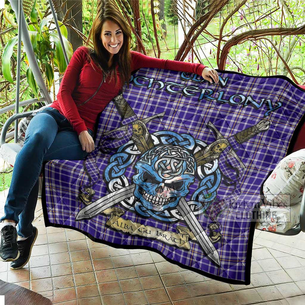 Ochterlony Tartan Quilt with Celtic Skull Alba Gu Brath Style - Tartan Vibes Clothing