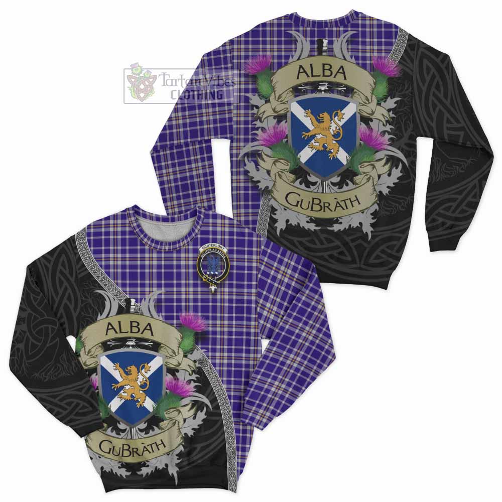 Ochterlony Tartan Family Crest Sweatshirt Lion Rampant Royal Thistle Shield Celtic Inspired - Tartan Vibes Clothing
