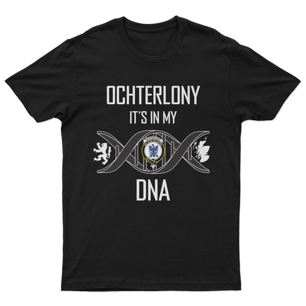 Ochterlony Family Crest DNA In Me Mens Cotton T Shirt - 2D-tartanvibesclothing