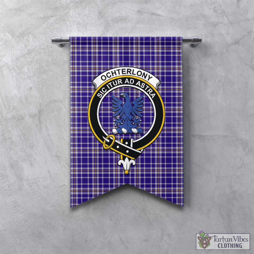 Ochterlony Tartan Gonfalon, Tartan Banner with Family Crest - Tartan Vibes Clothing
