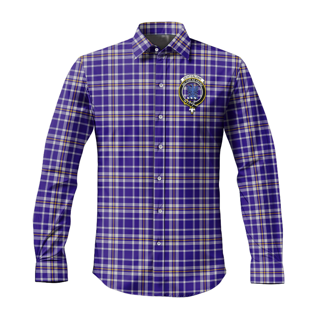 Ochterlony Tartan Long Sleeve Button Up Shirt with Family Crest Men's Shirt - Tartan Vibes Clothing