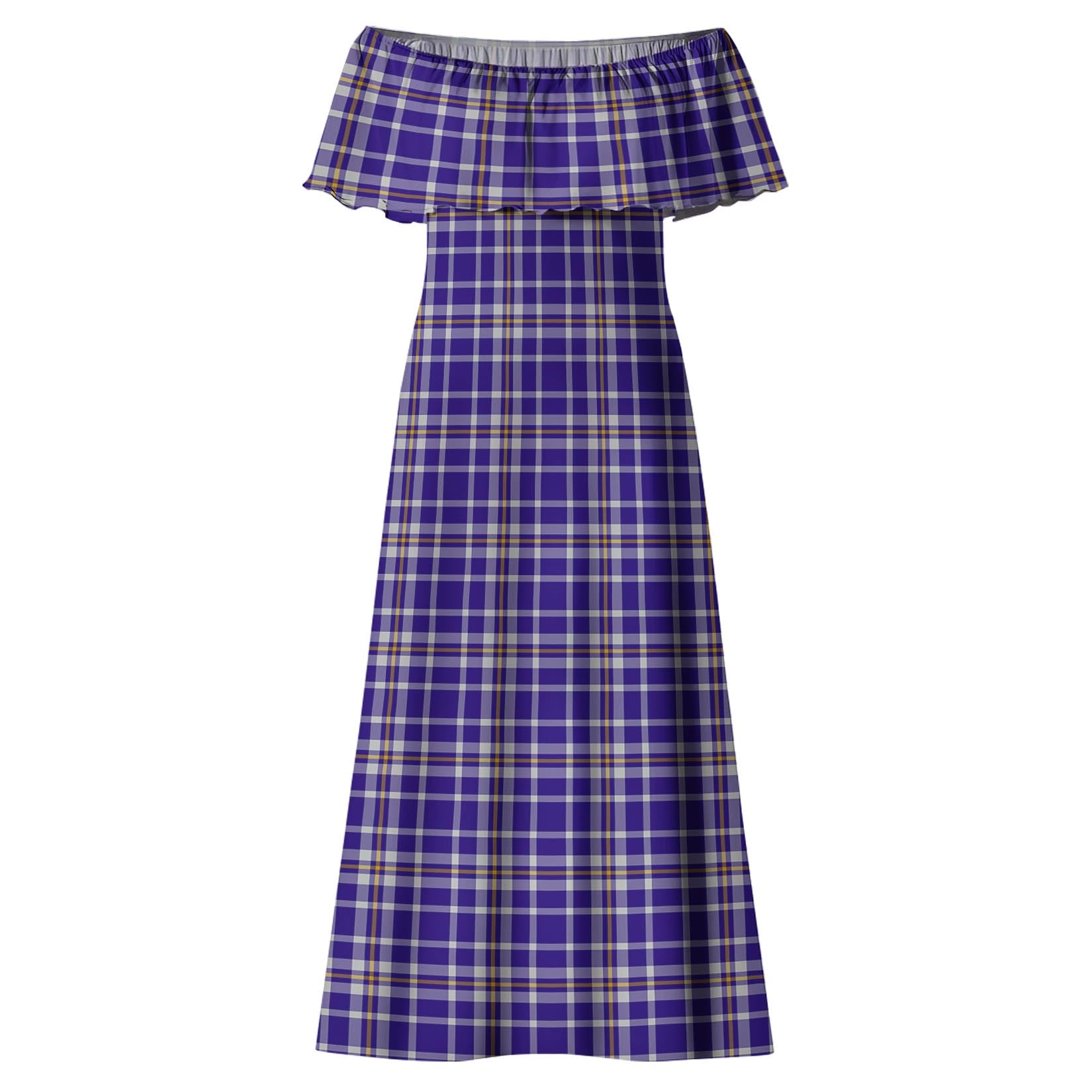 Ochterlony Tartan Off Shoulder Long Dress - Tartan Vibes Clothing