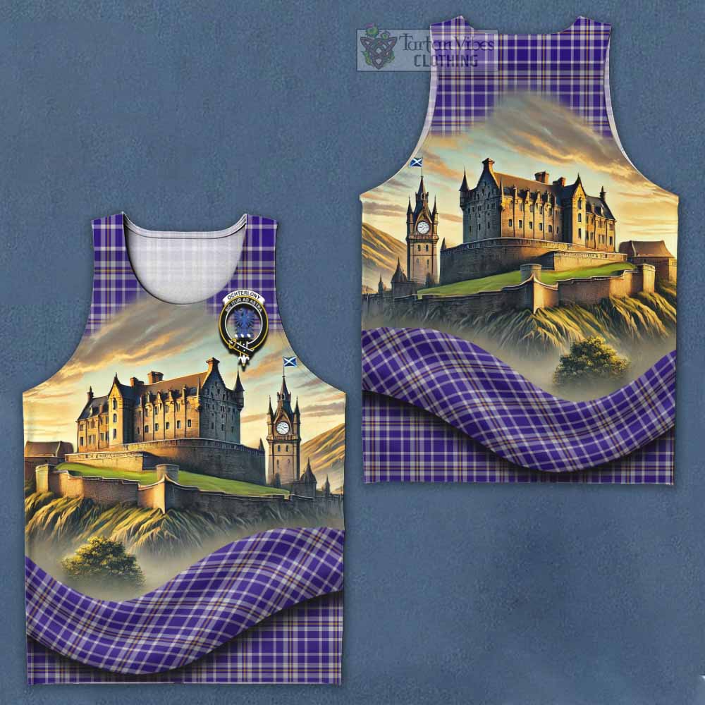 Ochterlony Tartan Family Crest Men's Tank Top with Scottish Ancient Castle Style - Tartan Vibes Clothing