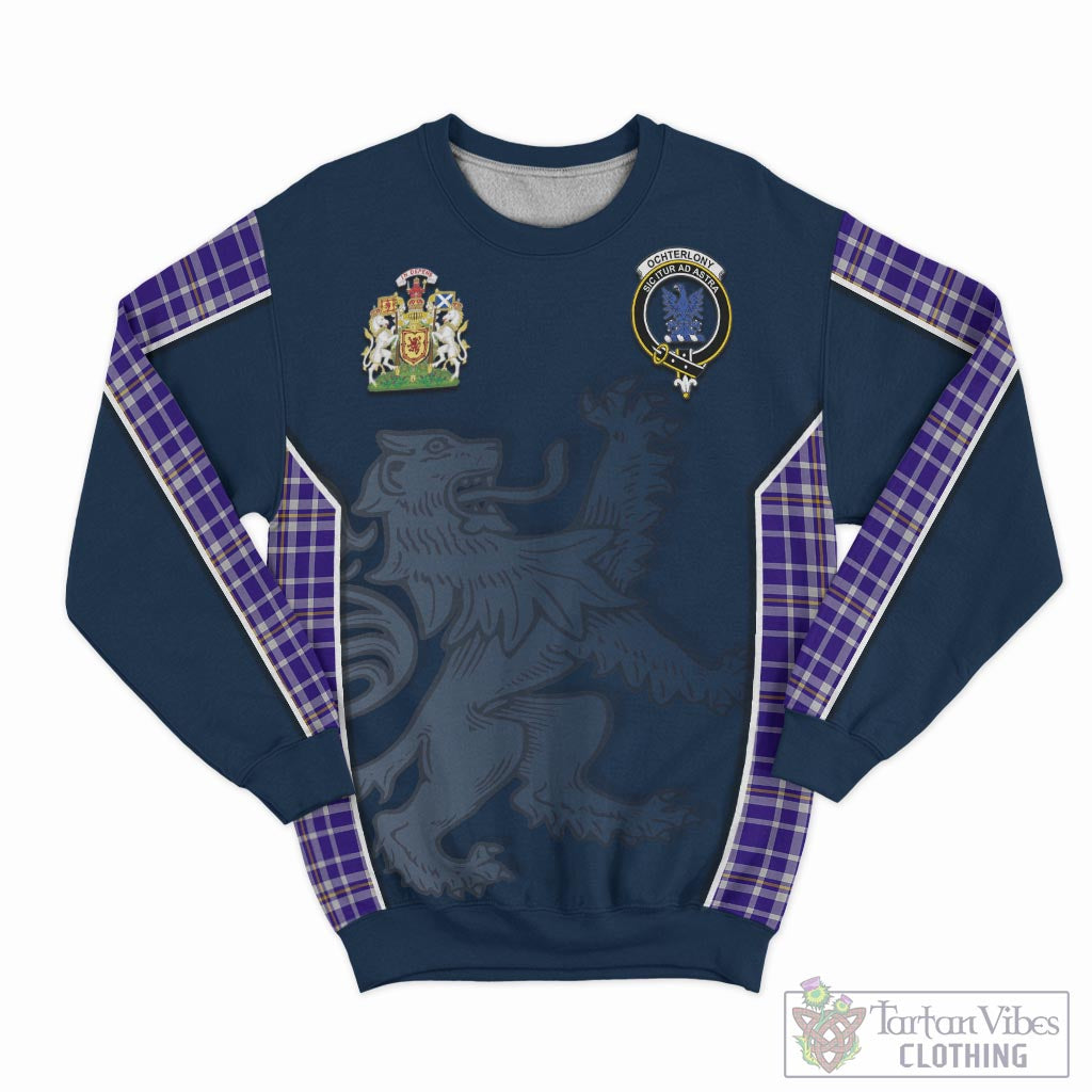 Tartan Vibes Clothing Ochterlony Tartan Sweater with Family Crest and Lion Rampant Vibes Sport Style