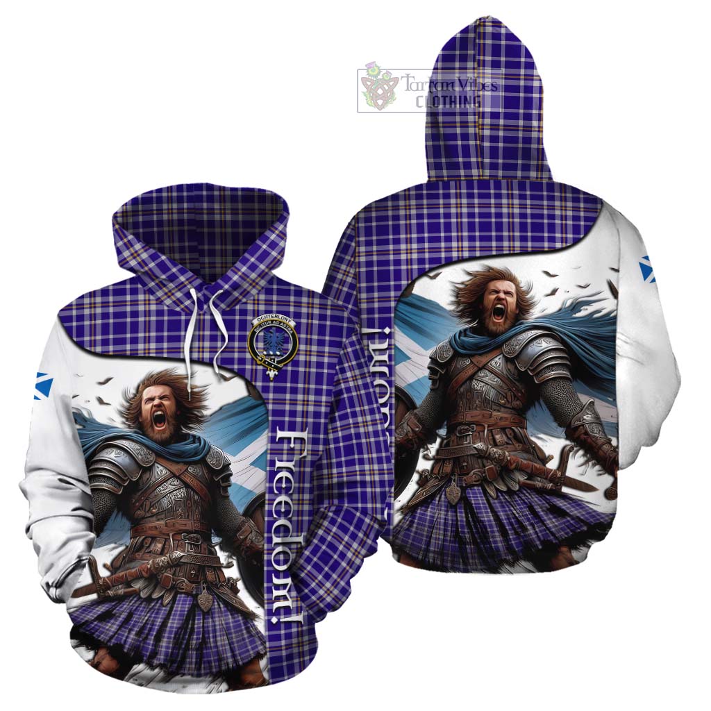 Tartan Vibes Clothing Ochterlony Crest Tartan Cotton Hoodie Inspired by the Freedom of Scottish Warrior
