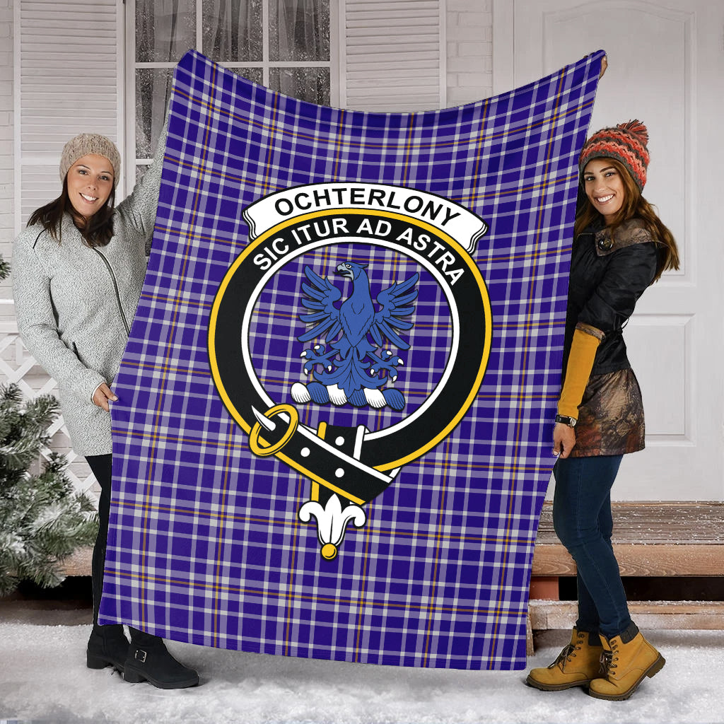 Ochterlony Tartan Blanket with Family Crest - Tartan Vibes Clothing