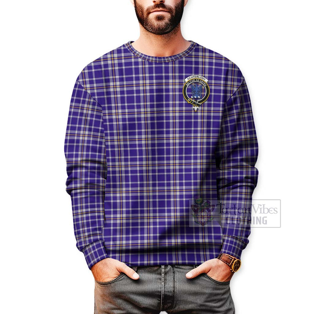 Ochterlony Tartan Sweatshirt with Family Crest Celtic Skull Style - Tartan Vibes Clothing