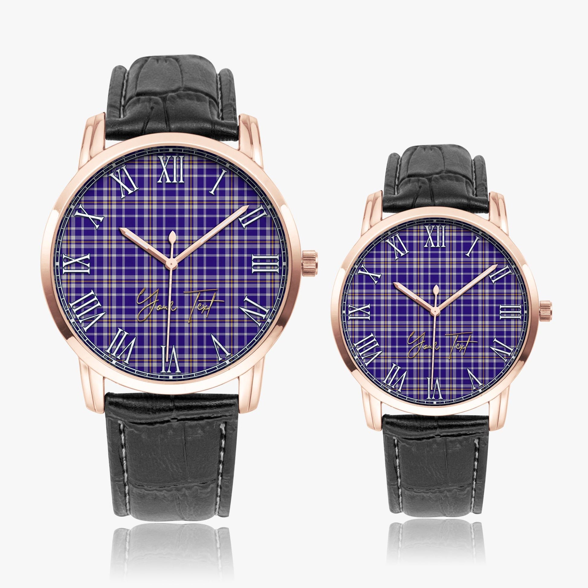 Ochterlony Tartan Personalized Your Text Leather Trap Quartz Watch - Tartan Vibes Clothing