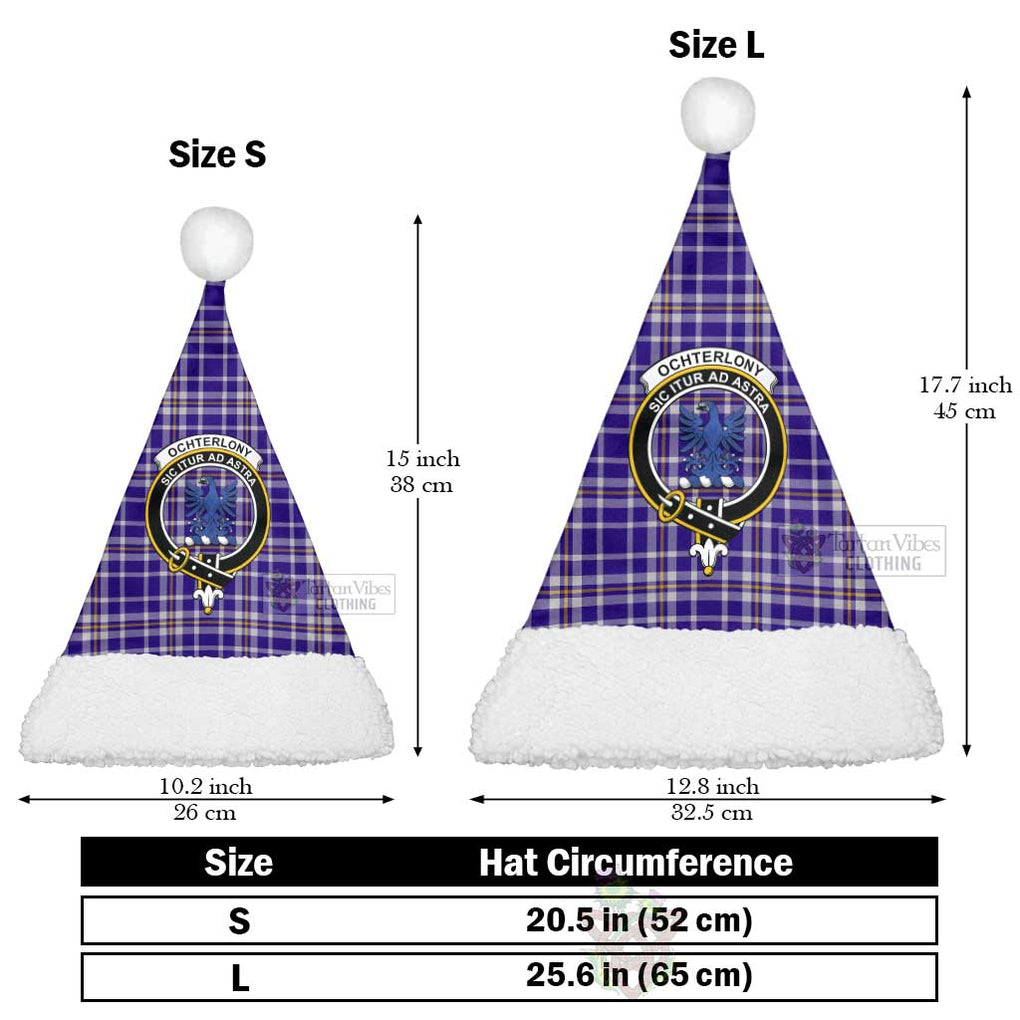 Ochterlony Tartan Christmas Santa Hats with Family Crest Christmas Hat L 25.6in (65cm) - Tartan Vibes Clothing