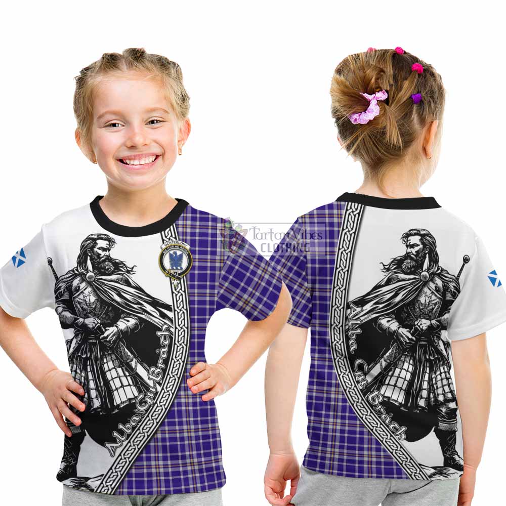 Ochterlony Tartan Clan Crest Kid T-Shirt with Highlander Warrior Celtic Style - Tartan Vibes Clothing