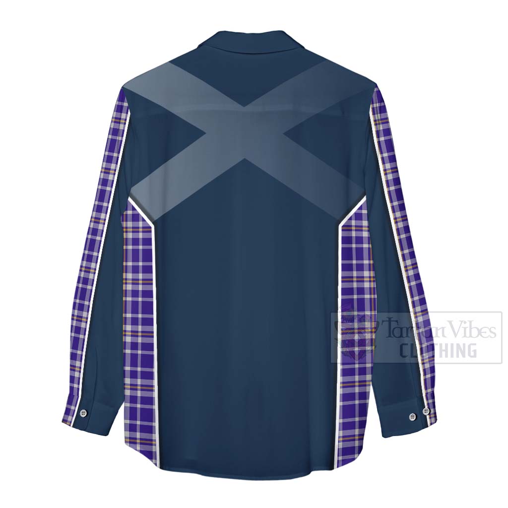 Tartan Vibes Clothing Ochterlony Tartan Women's Casual Shirt with Family Crest and Scottish Thistle Vibes Sport Style