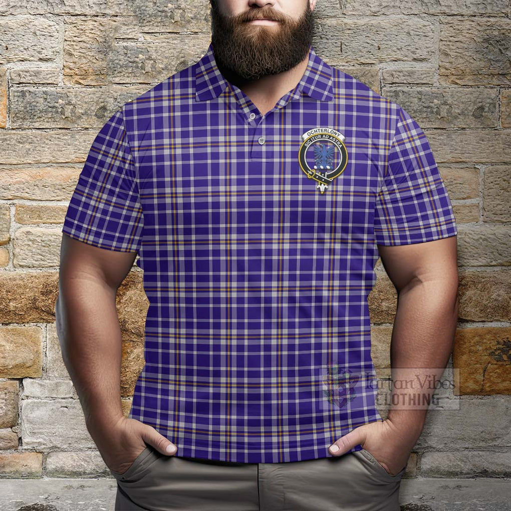 Ochterlony Tartan Polo Shirt with Family Crest Celtic Skull Style - Tartan Vibes Clothing