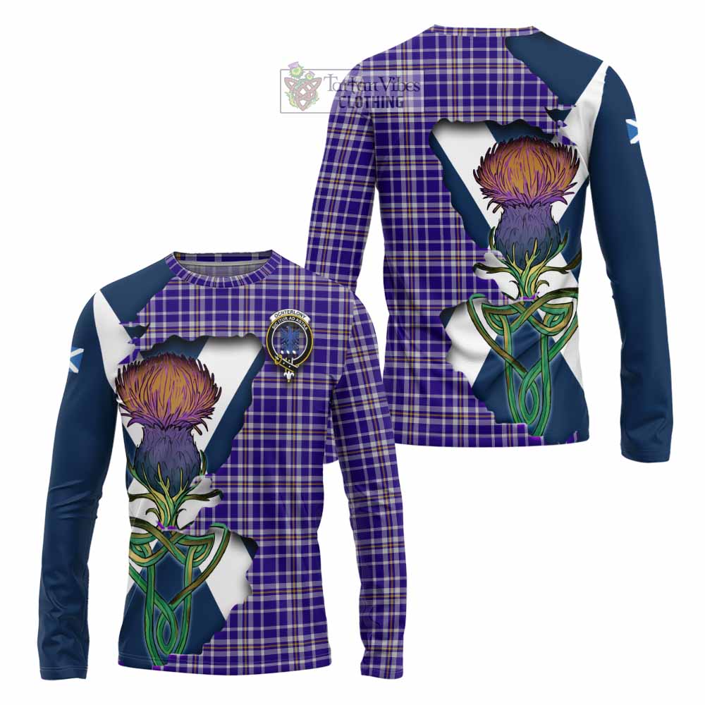 Ochterlony Tartan Family Crest Long Sleeve T-Shirt Scottish Thistle Celtic Inspired - Tartan Vibes Clothing