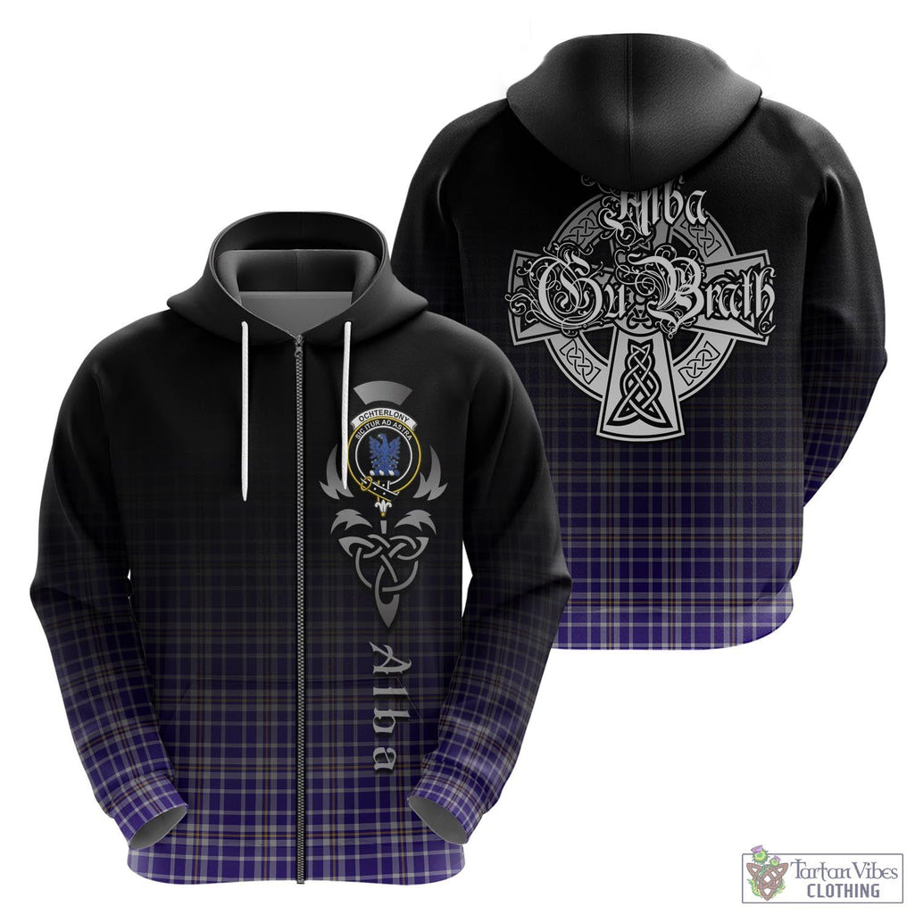 Ochterlony Tartan Hoodie Featuring Alba Gu Brath Family Crest Celtic Inspired - Tartan Vibes Clothing