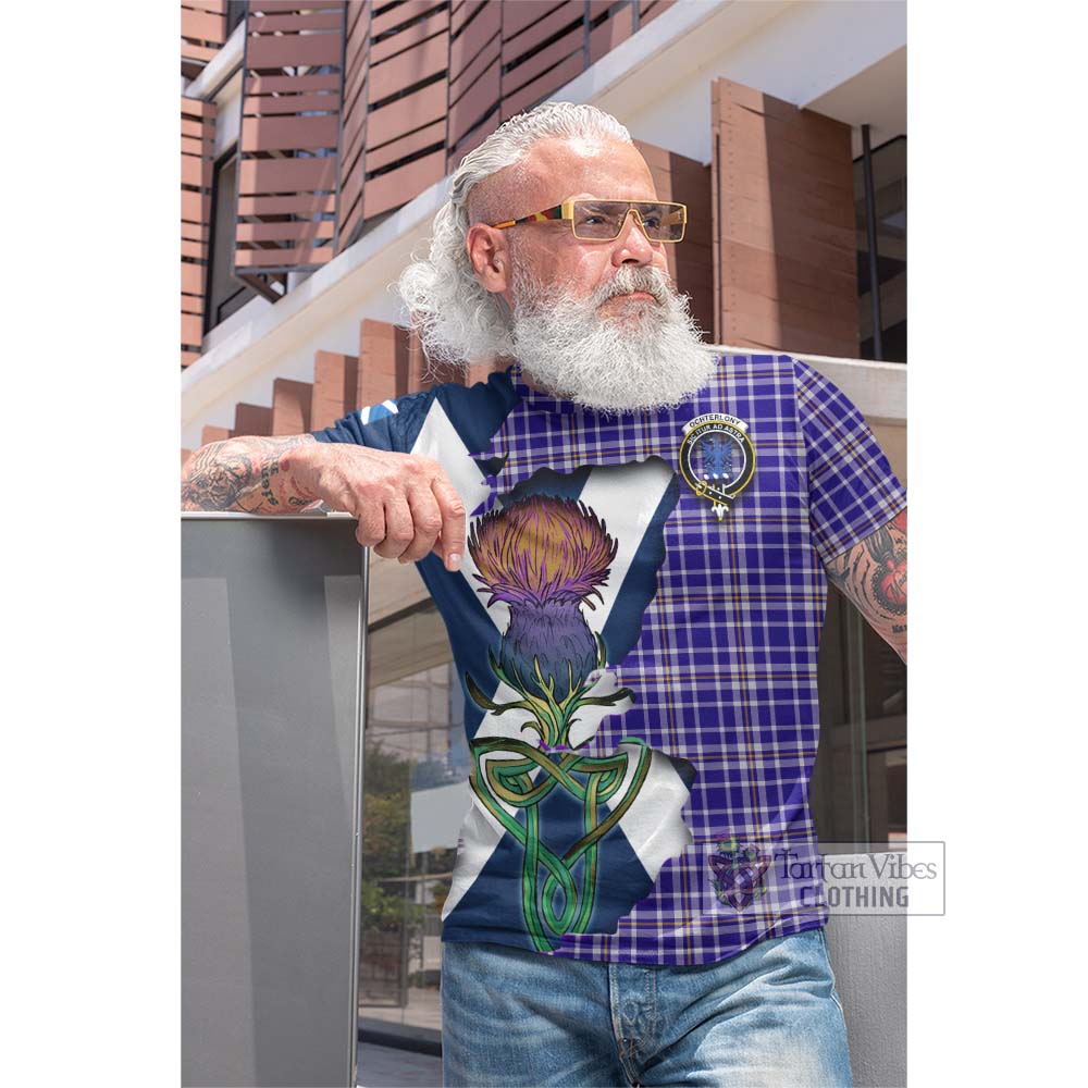 Tartan Vibes Clothing Ochterlony Tartan Family Crest Cotton T-shirt Scottish Thistle Celtic Inspired
