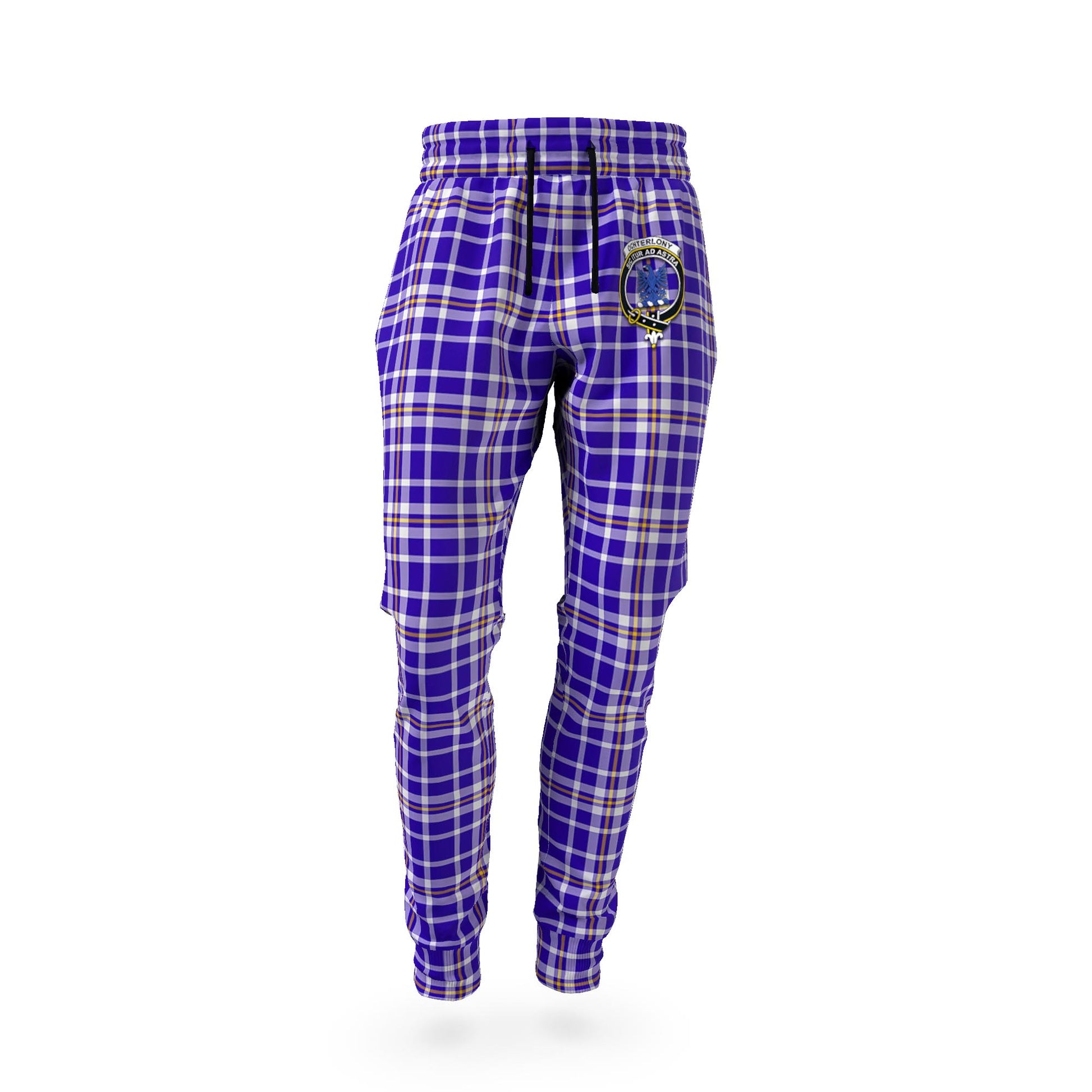 Ochterlony Tartan Joggers Pants with Family Crest - Tartan Vibes Clothing