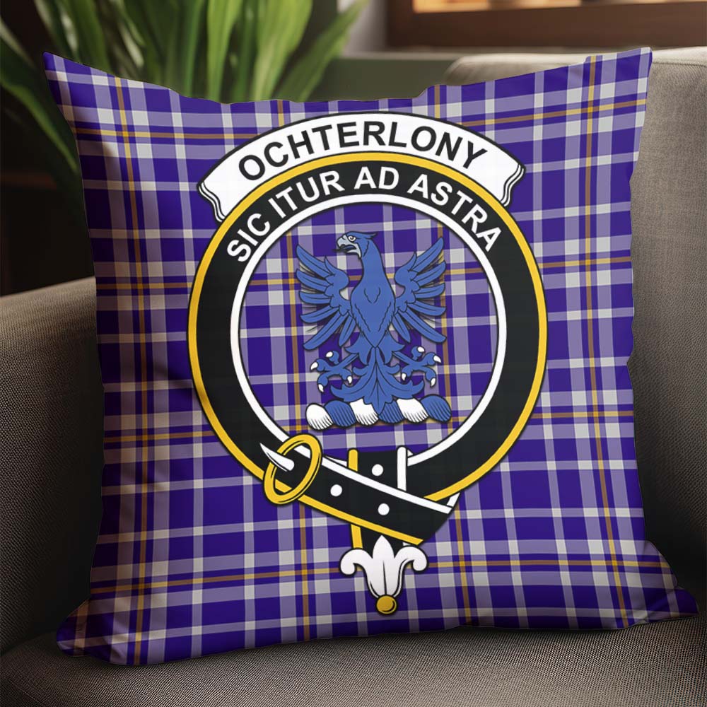 Ochterlony Tartan Pillow Cover with Family Crest - Tartan Vibes Clothing