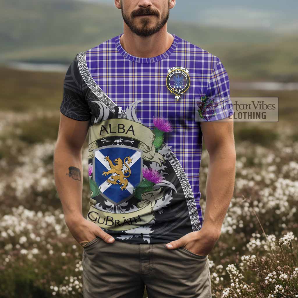 Ochterlony Tartan Family Crest T-Shirt Lion Rampant Royal Thistle Shield Celtic Inspired - Tartan Vibes Clothing