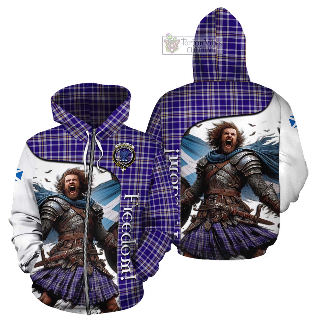 Tartan Vibes Clothing Ochterlony Crest Tartan Cotton Hoodie Inspired by the Freedom of Scottish Warrior