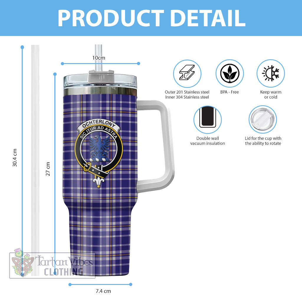 Ochterlony Tartan Tumbler with Handle with Family Crest - Tartan Vibes Clothing