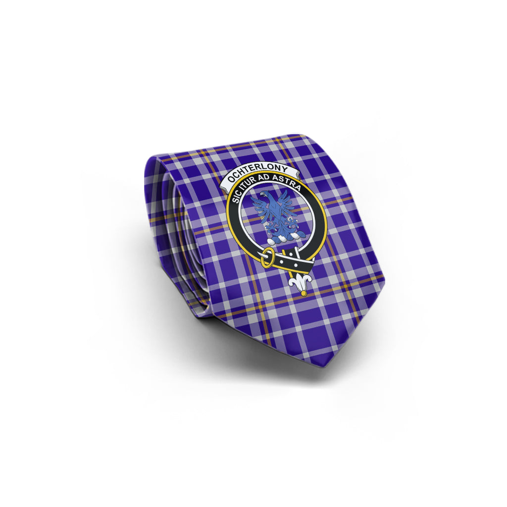 Ochterlony Tartan Classic Necktie with Family Crest - Tartan Vibes Clothing