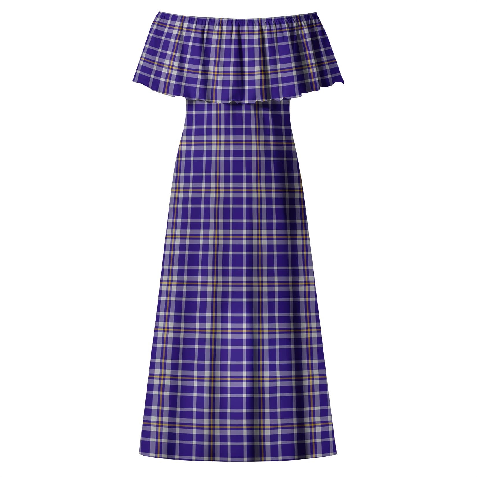 Ochterlony Tartan Off Shoulder Long Dress - Tartan Vibes Clothing