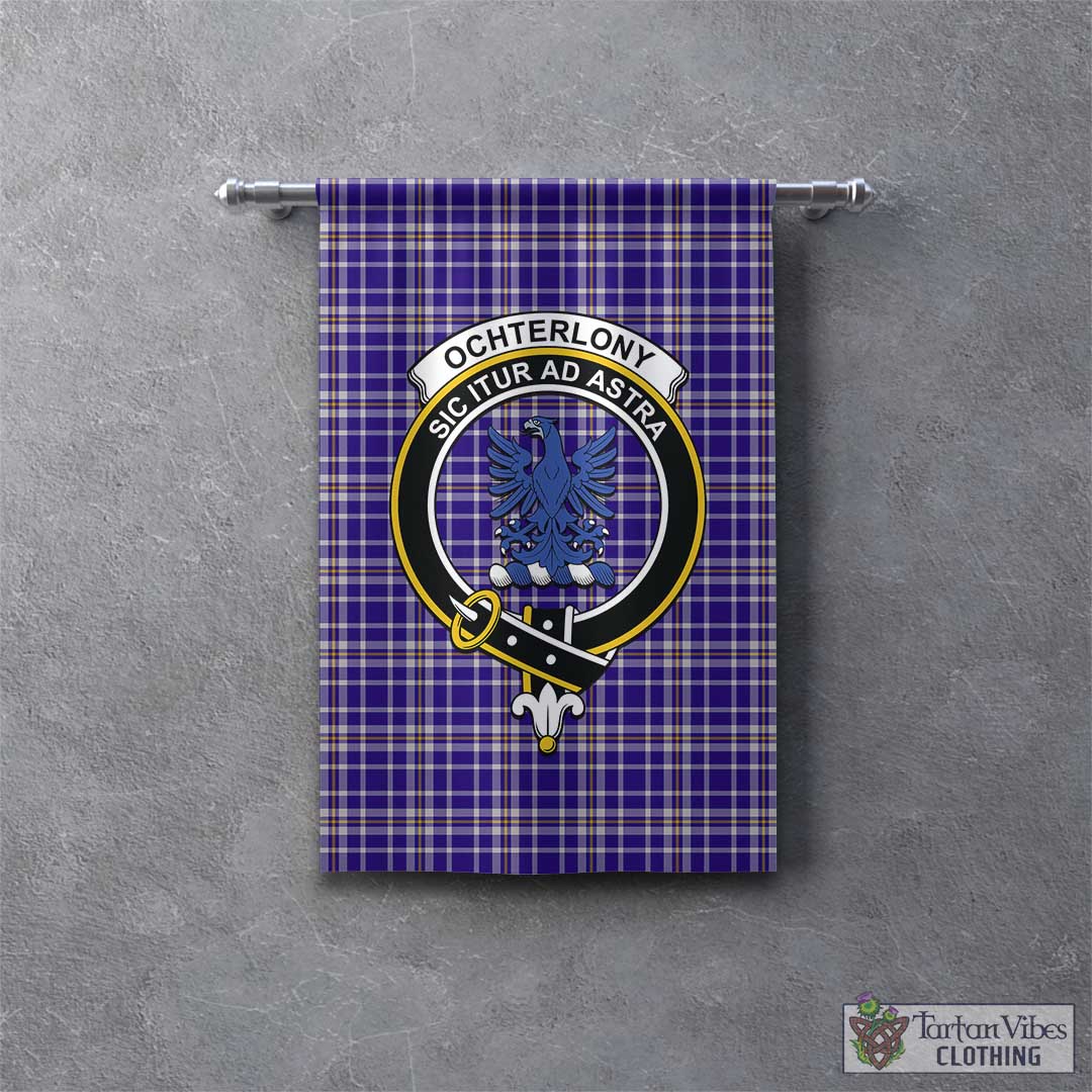 Ochterlony Tartan Gonfalon, Tartan Banner with Family Crest - Tartan Vibes Clothing