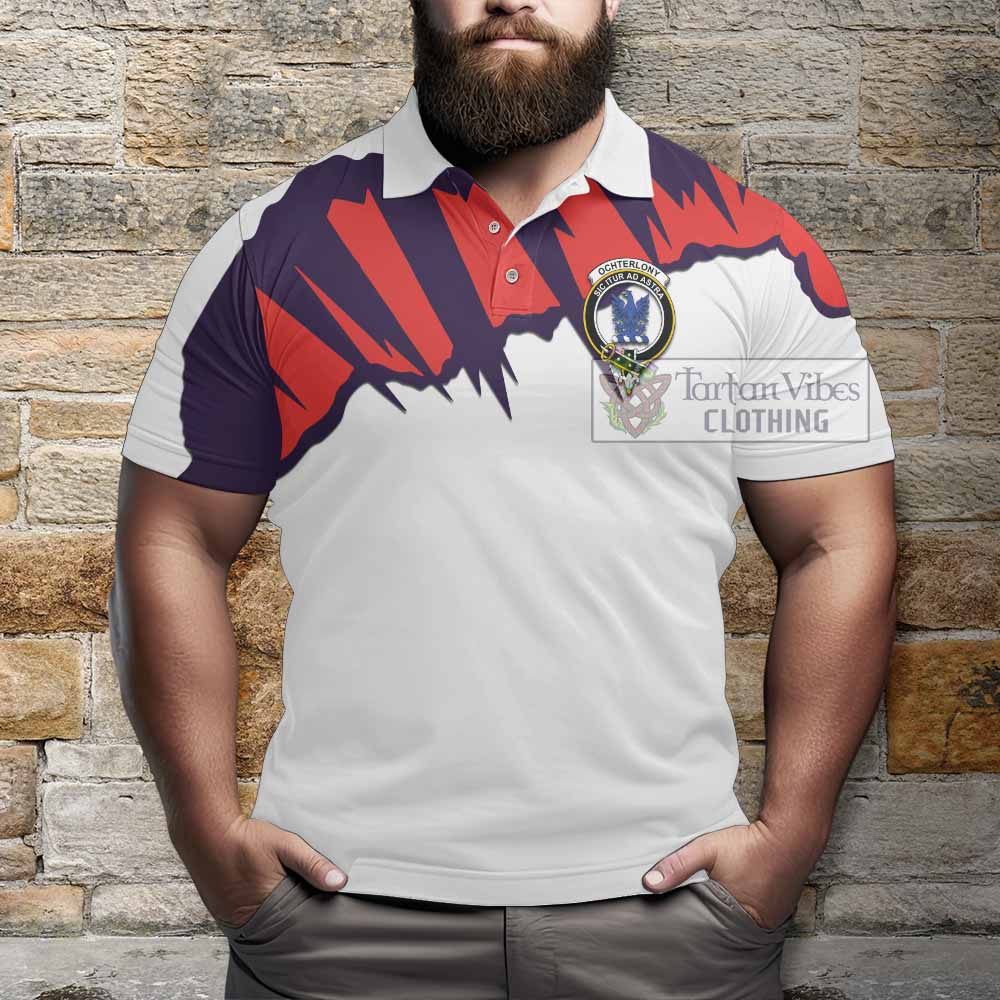 Ochterlony Clan Crest Polo Shirt with Retro Sport Style - 2D-tartanvibesclothing