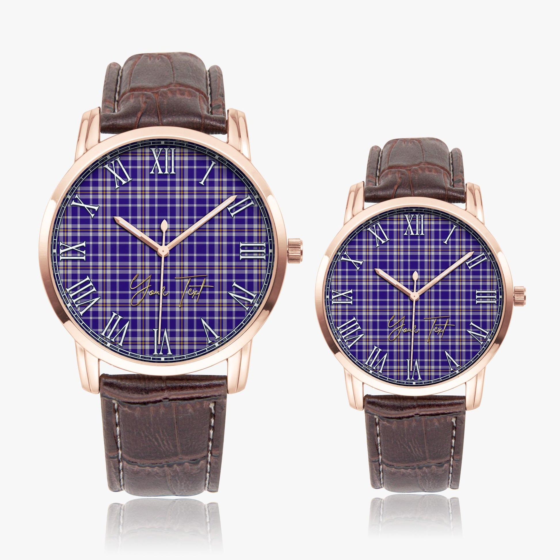 Ochterlony Tartan Personalized Your Text Leather Trap Quartz Watch - Tartan Vibes Clothing