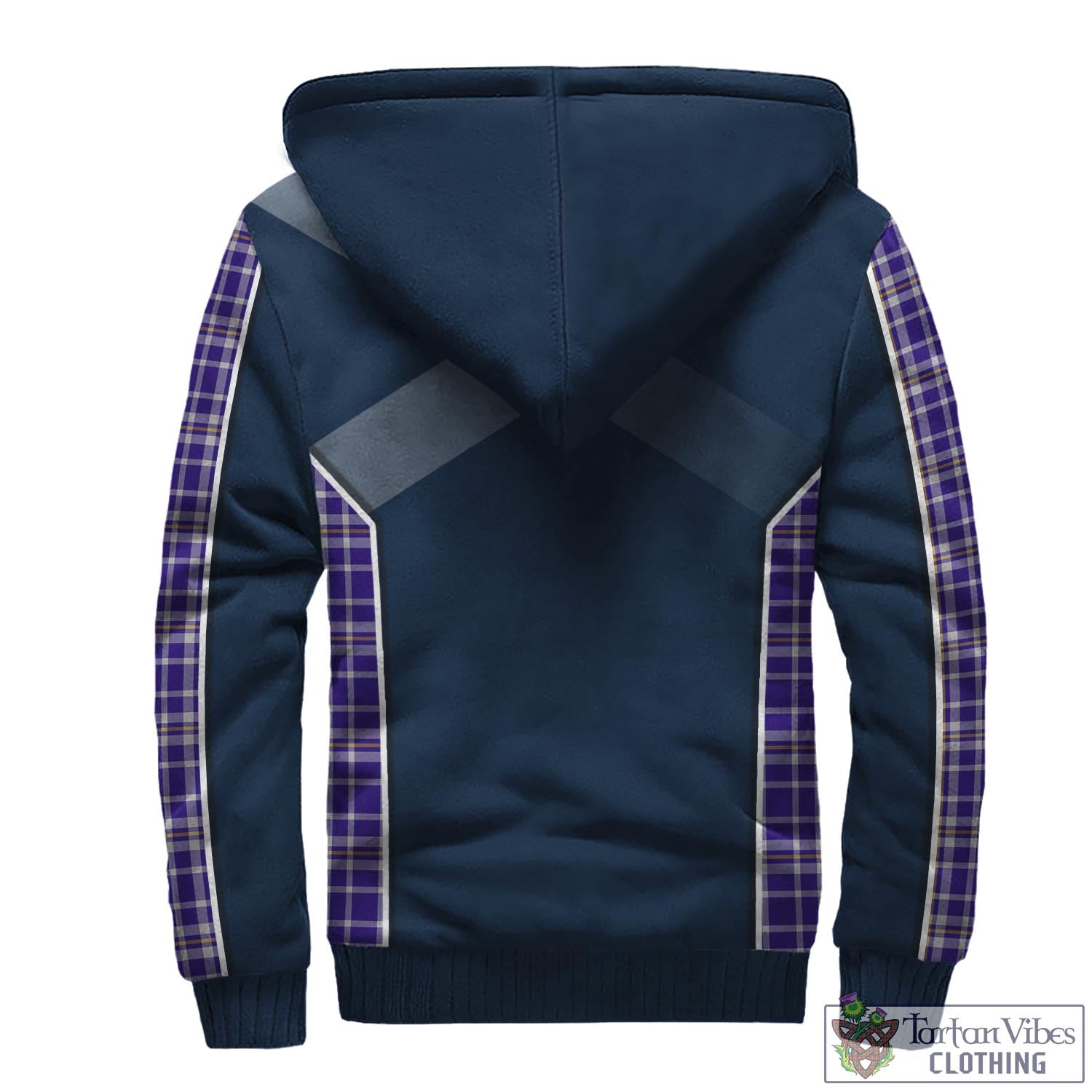 Tartan Vibes Clothing Ochterlony Tartan Sherpa Hoodie with Family Crest and Scottish Thistle Vibes Sport Style
