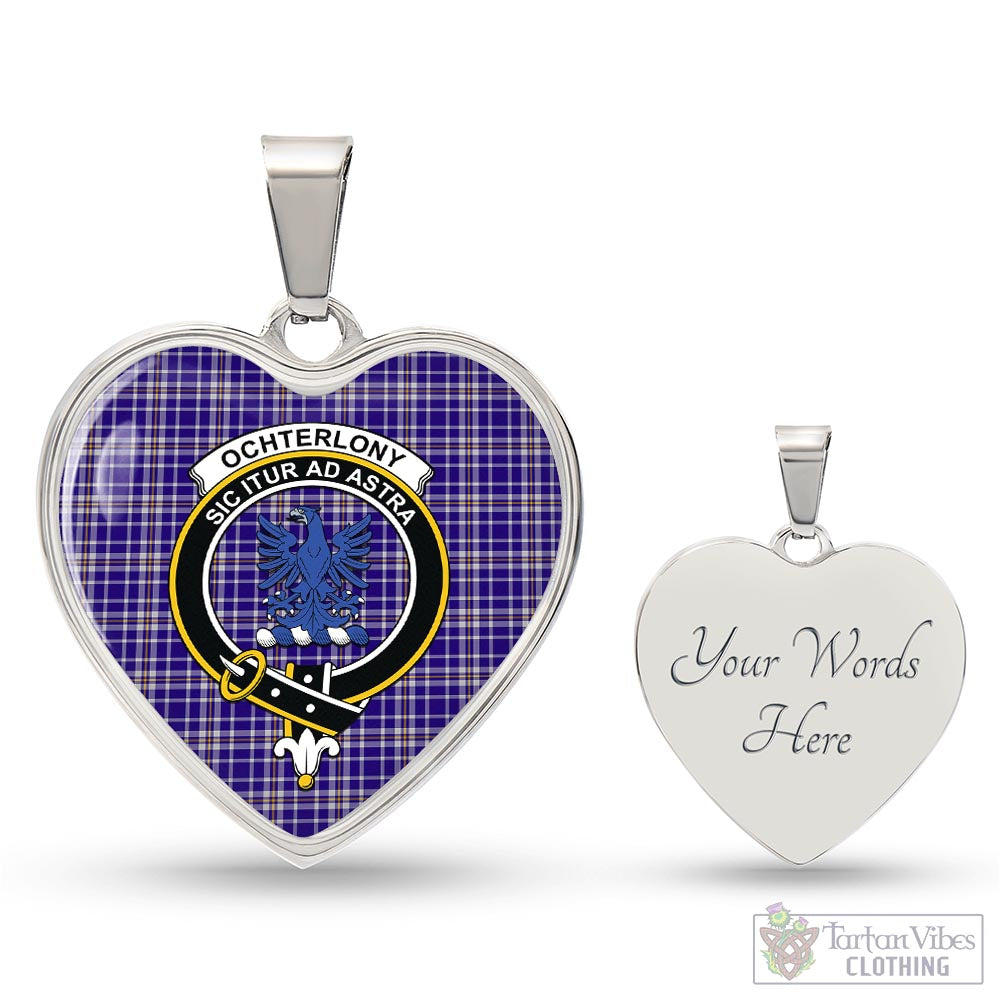 Ochterlony Tartan Heart Necklace with Family Crest Luxury Necklace (Silver) Yes - Tartan Vibes Clothing