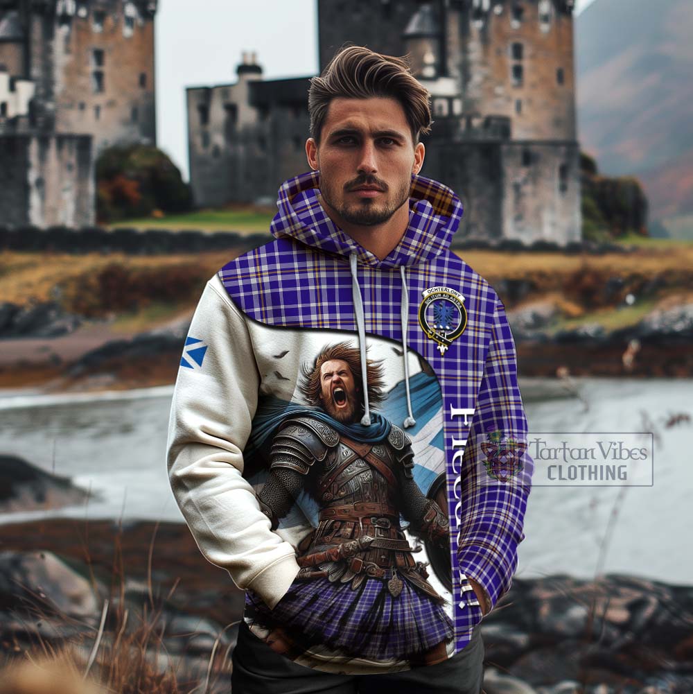 Tartan Vibes Clothing Ochterlony Crest Tartan Cotton Hoodie Inspired by the Freedom of Scottish Warrior