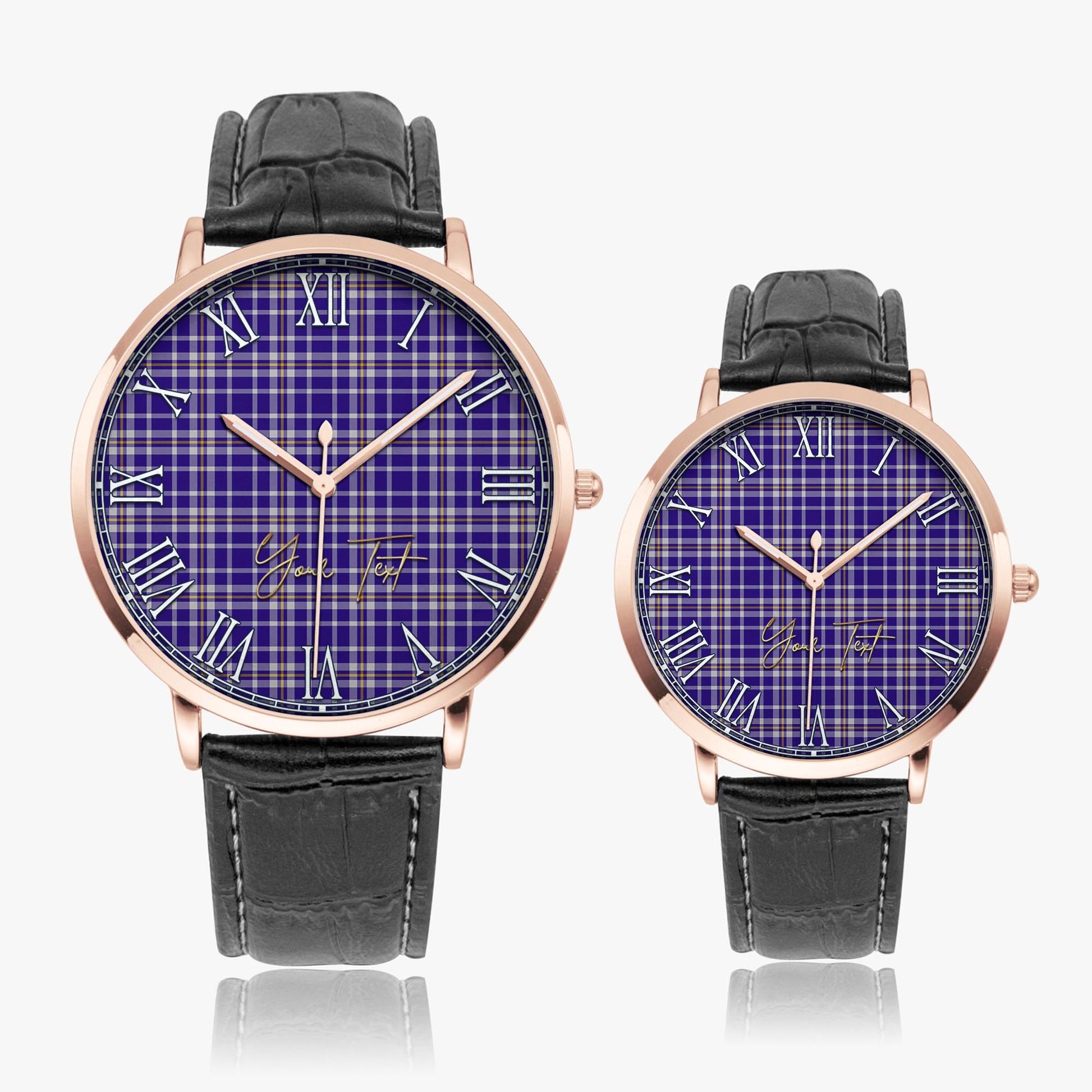 Ochterlony Tartan Personalized Your Text Leather Trap Quartz Watch - Tartan Vibes Clothing