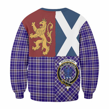 Ochterlony Crest Tartan Sweatshirt with Lion Rampant Saltire Style