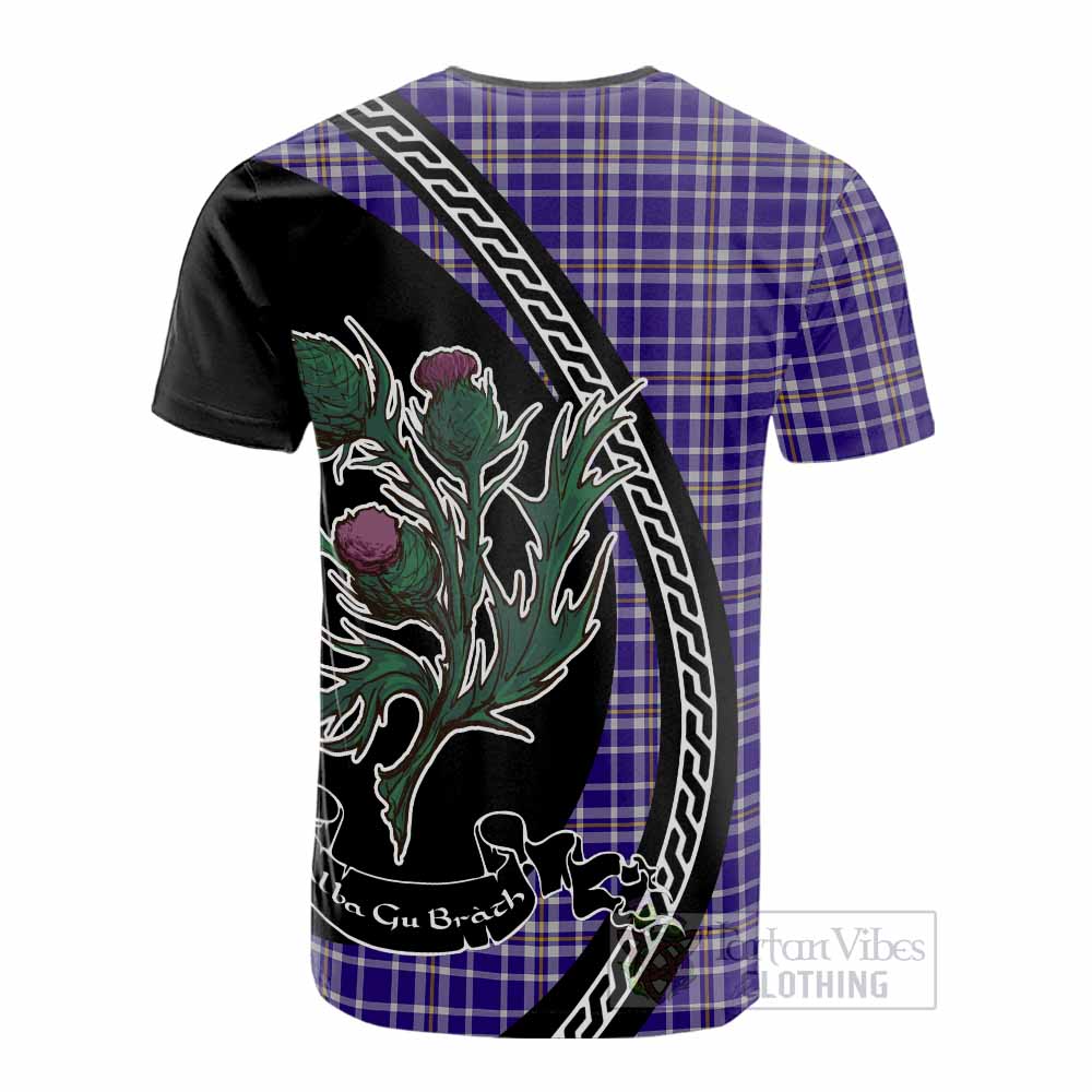 Ochterlony Family Crest Tartan Cotton T-shirt Alba Thistle Inspired - Tartan Vibes Clothing