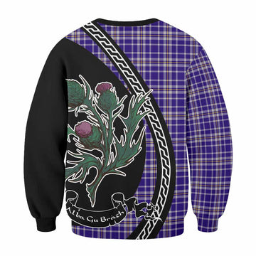 Ochterlony Family Crest Tartan Sweatshirt Alba Thistle Inspired - Tartan Vibes Clothing