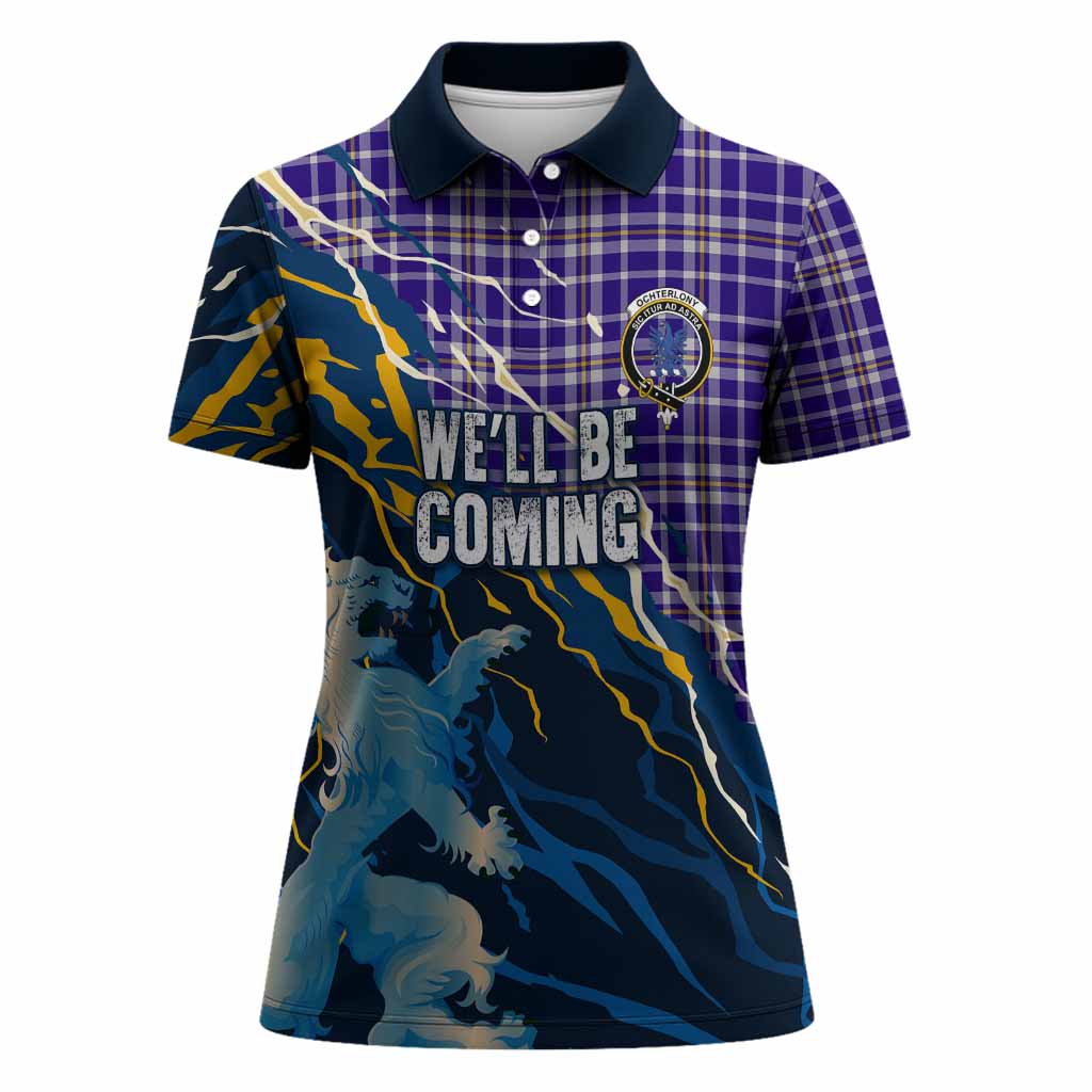 Ochterlony Scotland Tartan Women Polo Shirt WC2026 Football - We'll Be Coming