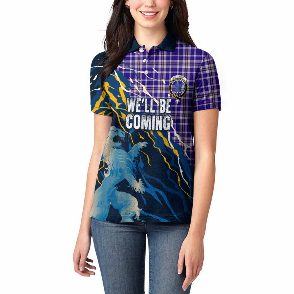 Ochterlony Scotland Tartan Women Polo Shirt WC2026 Football - We'll Be Coming