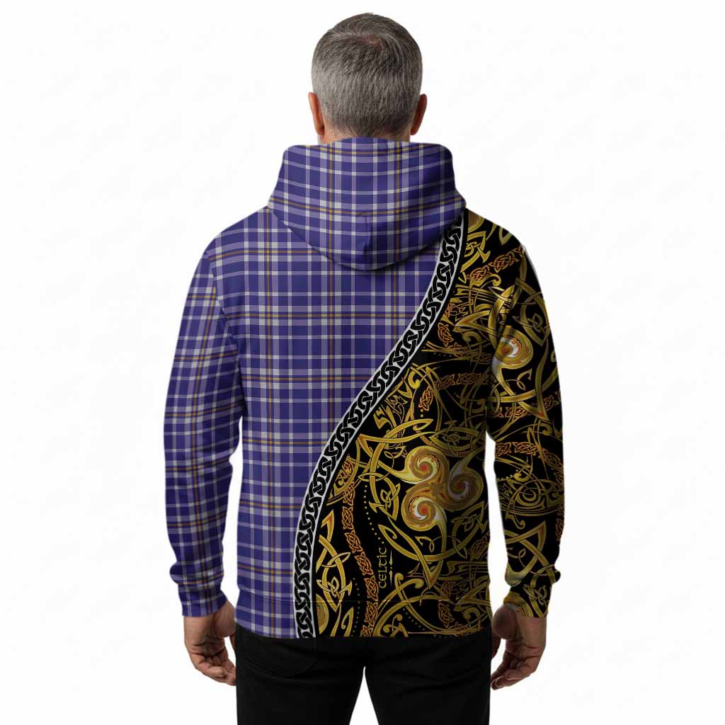 Ochterlony Tartan Crest Hoodie Celtic Knot and Triple Trickle Spiral Symbols