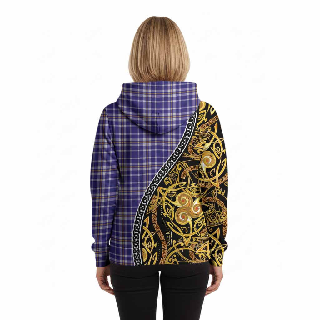 Ochterlony Tartan Crest Hoodie Celtic Knot and Triple Trickle Spiral Symbols