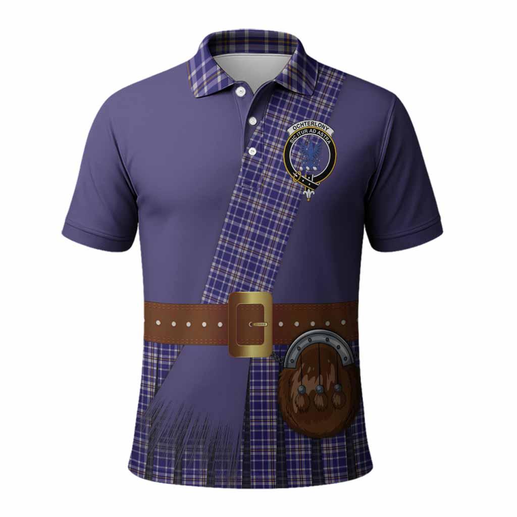 Ochterlony Tartan Crest Polo Shirt Kilt Costume Style