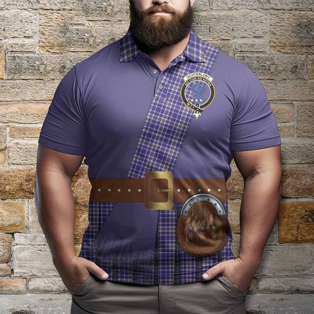 Ochterlony Tartan Crest Polo Shirt Kilt Costume Style