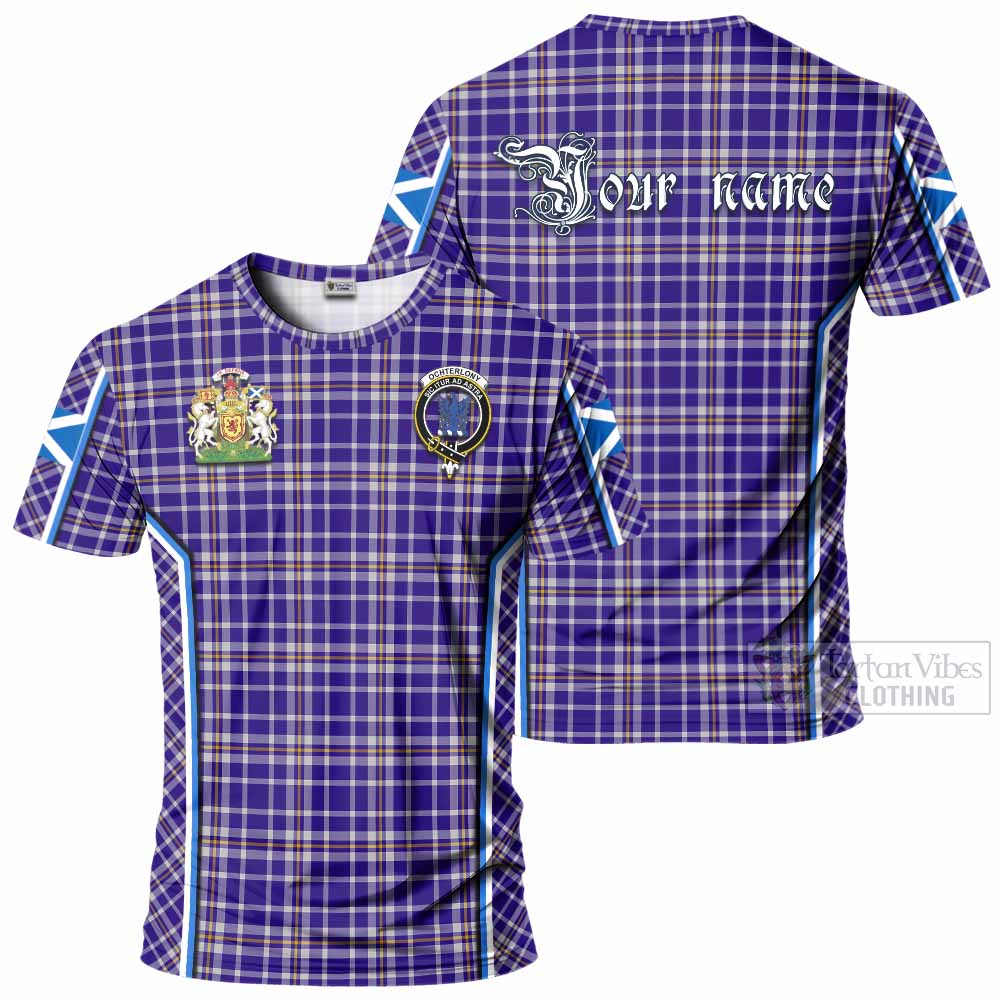 Ochterlony Tartan Crest T-shirt Scotland Coat of Arm Flag Style - Tartan Vibes Clothing