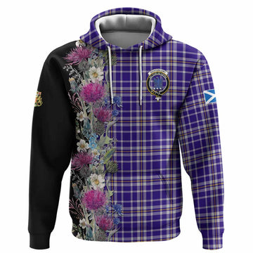 Ochterlony Tartan Crest Thistle Floral Hoodie Pullover Hoodie - Tartan Vibes Clothing