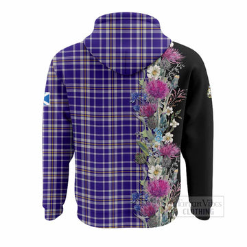 Ochterlony Tartan Crest Thistle Floral Hoodie - Tartan Vibes Clothing