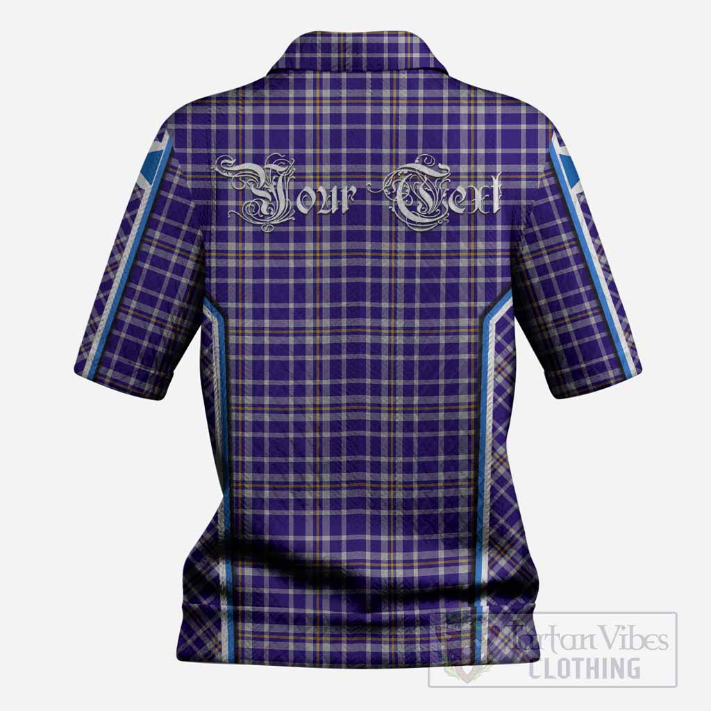 Ochterlony Tartan Crest Women’s Polo Sweater Top Scotland Coat of Arm Flag Style