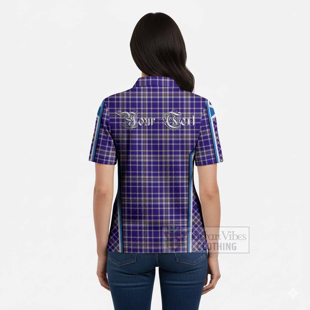 Ochterlony Tartan Crest Women’s Polo Sweater Top Scotland Coat of Arm Flag Style