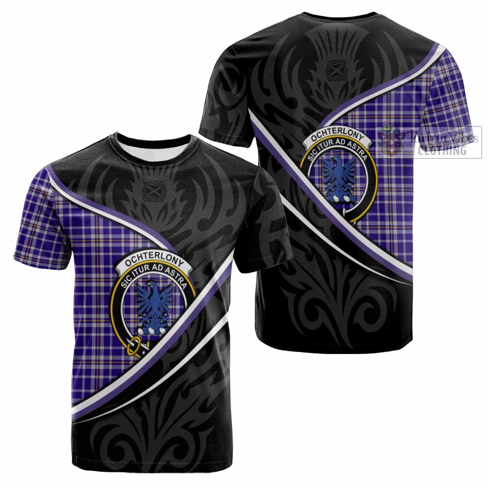 Ochterlony Tartan Family Crest Cotton T-shirt Celtic Scottish Thistle Floral - Tartan Vibes Clothing
