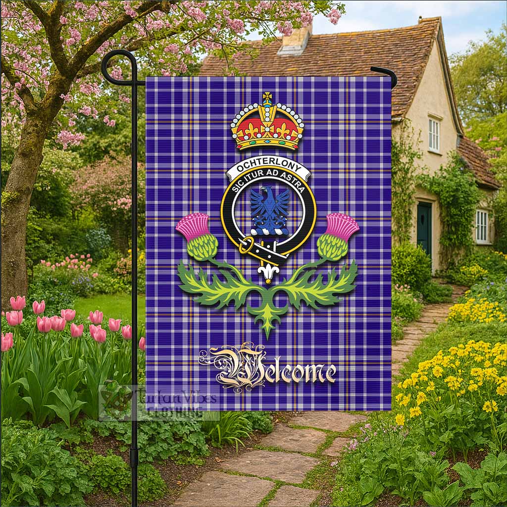 Ochterlony Tartan Family Crest Garden Flag Royal Thistle Welcome Style - Tartan Vibes Clothing
